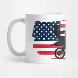 Awesome American flag Dirt bike/Motocross design. Mug